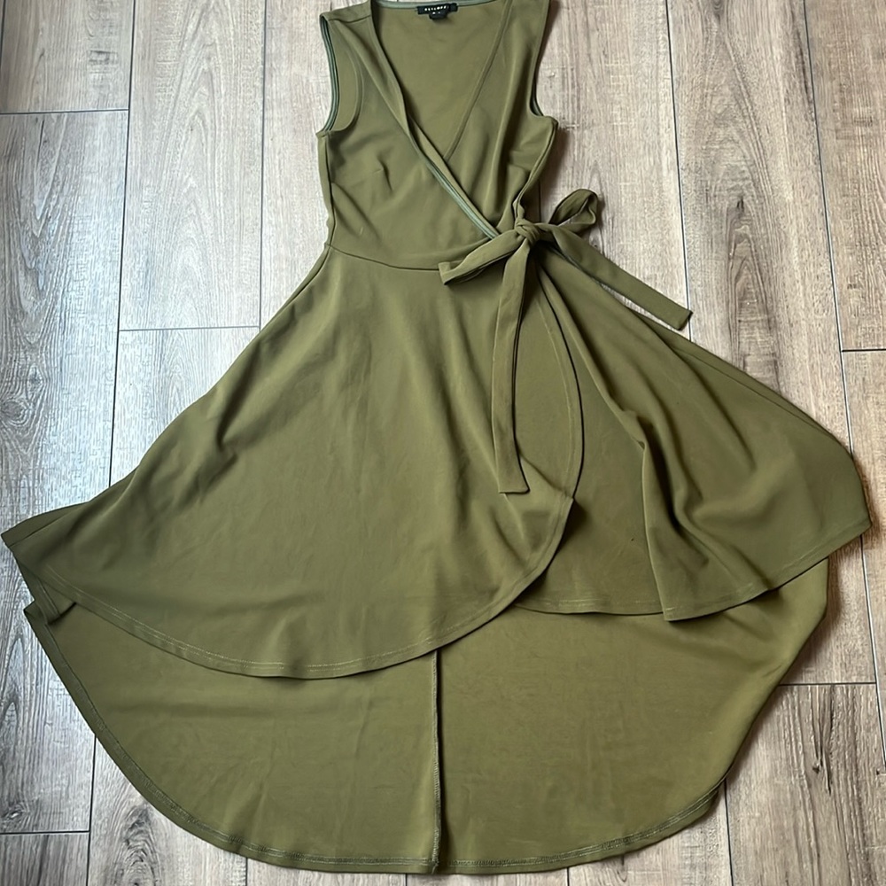Revamped High-Lo Faux-Wrap Dress